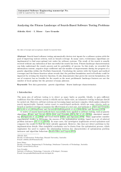 Analysing the Fitness Landscape of Search