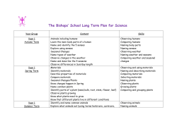 Science Long term plan 2014 - The Bishops C of E Learning Academy