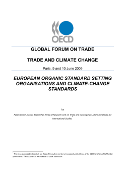 GLOBAL FORUM ON TRADE TRADE AND CLIMATE CHANGE