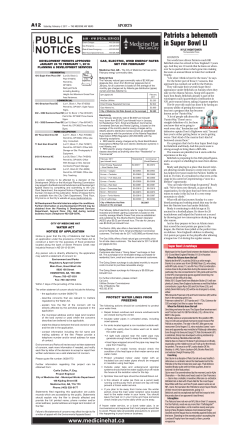public notices - City of Medicine Hat