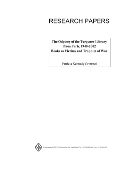 The Odyssey of the Turgenev Library from Paris, 1940