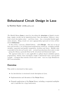 Behavioural Circuit Design in Lava