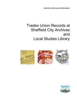 Trade Union Records - Sheffield City Council