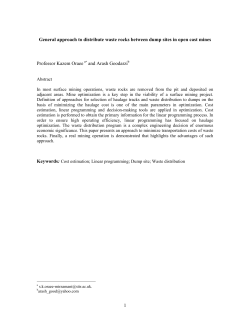 General approach to distribute waste rocks between dump sites in
