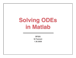 Solving ODEs in Matlab
