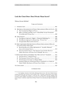 Lock the Closet Door: Does Private Mean Secret?