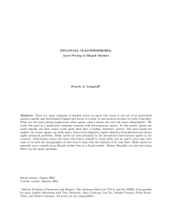 FINANCIAL CLAUSTROPHOBIA: Asset Pricing in