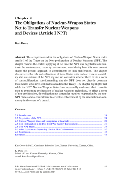 The Obligations of Nuclear-Weapon States Not to Transfer Nuclear