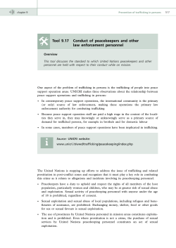 Conduct of Peacekeepers and Other Law Enforcement Personnel