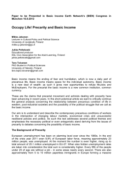 Occupy Life! Precarity and Basic Income