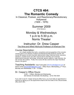 CTCS 464: The Romantic Comedy