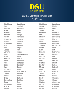 2016 Spring Honors List Full-Time