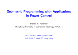 Geometric Programming with Applications in Power Control