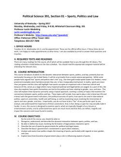 Syllabus - University of Kentucky