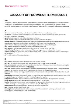 glossary of footwear terminology