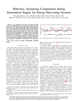 Hibernus: Sustaining Computation during Intermittent