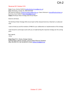 Northeast Water Strategy 2016 Annual