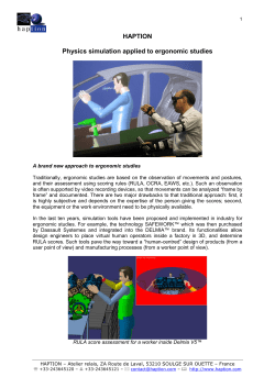 HAPTION Physics simulation applied to ergonomic studies