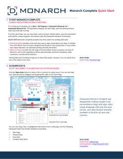 Monarch Complete Quickstart - Product Documentation