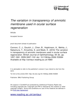 The variation in transparency of amniotic membrane used in ocular