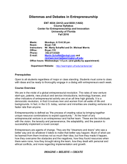 Dilemmas and Debates in Entrepreneurship