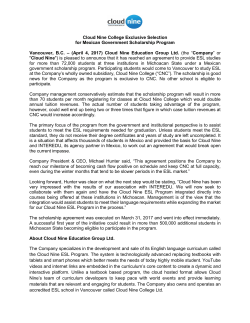 Cloud Nine College Exclusive Selection for Mexican