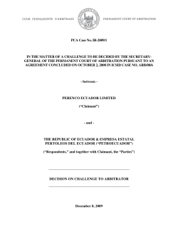 Decision on Challenge to Arbitrator