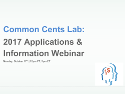 CommonCents Webinar Deck - Center for Advanced Hindsight