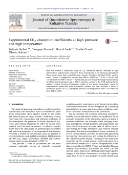 Experimental CO2 absorption coefficients at high pressure and