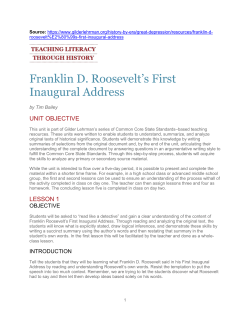 Franklin D. Roosevelt`s First Inaugural Address