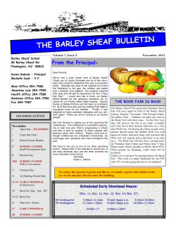 THE BARLEY SHEAF BULLETIN