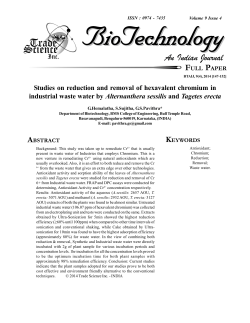 Studies on reduction and removal of hexavalent chromium in