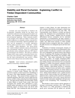 Stability and Moral Exclusion: Explaining Conflict in Timber