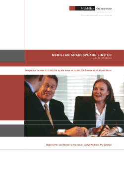 Prospectus - McMillan Shakespeare Group