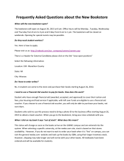 Frequently Asked Questions about the New Bookstore