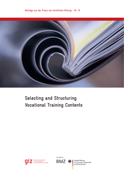 Selecting and Structuring Vocational Training Contents