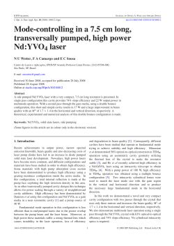 Mode-controlling in a 7.5 cm long, transversally pumped