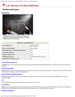 US Bureau of Labor Statistics