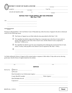 district court of maryland for notice that your