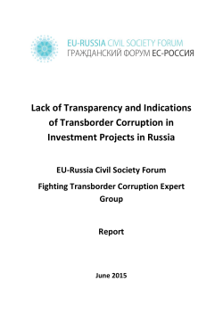 Lack of Transparency and Indications of Transborder Corruption in