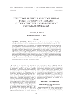 effects of arbuscular mycorrhizal fungi on tomato yield and nutrient