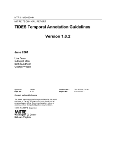 TIDES Temporal Annotation Guidelines Version 1.0.2