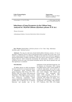 Inheritance of Song Parameters in the Gibbon Song, Analysed in 2