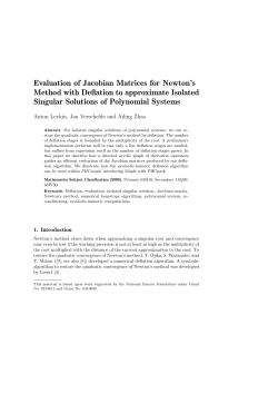 Evaluation of Jacobian Matrices for Newton`s Method with Deflation