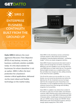 enterprise business continuity built from the ground up siris 2