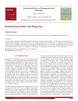 Bounded Rationality and Budgeting - American University of Ras Al