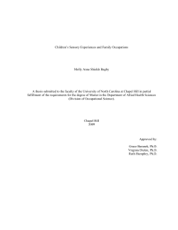 Children`s Sensory Experiences and Family Occupations Molly