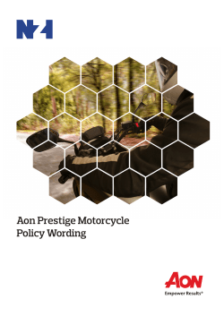 Aon Prestige Motorcycle Policy Wording