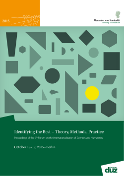 Identifying the Best &ndash; Theory, Methods, Practice
