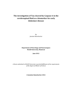The investigation of Tau cleaved by Caspase-6 in
